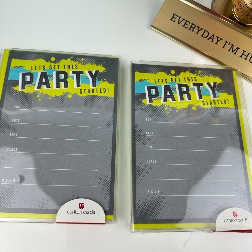 Carlton Cards, set of 2 party invitation boxes, each box has 10, new with tags
